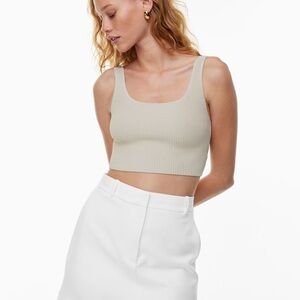 Babaton Sculpt Knit Squareneck Cropped Tank Top